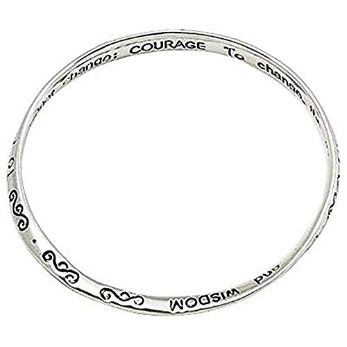 Lola Bella Gifts Serenity Prayer Bangle Bracelet with Gift Box