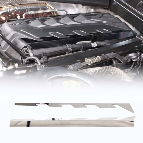Image of CHEAYAR Engine Bay Panel Cover Compatible with Chevrolet Corvette C8 2020-2023, Engine Shroud Cover Panel Trims, C8 Accessories 2PCS (Engine Bay Trim - Silver)