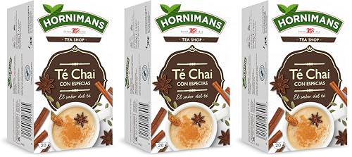 Hornimans Té Chai con Especias Ingredientes 100% Naturales | 20 bolsitas | Con Teína (Paquete de 3)