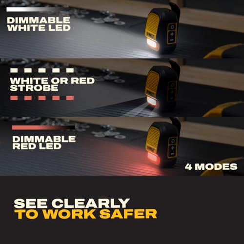 Image of DEWALT Heavy Duty Wearable Bluetooth Speaker Pro Max (New Model) Jobsite Clip-On Mini Speaker w /LED Work Light, IP56 Water Resistant, 12H Runtime, Built-in Mic & Multi-Speaker Link