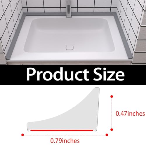 Image of Raycity Silicone Shower Threshold Water Dam Barrier, 39 Inch, Gray