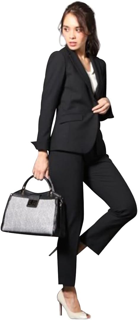 Amazon Nissen ニッセン パンツ スーツ セット ロング丈ジャケット 9分丈パンツ 洗える ストレッチ レディース ビジネス オフィス パンツスーツ 通販