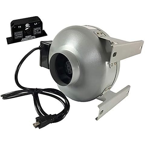 Tjernlund In-line 4" Duct booster fan with Current sensor switch Cover