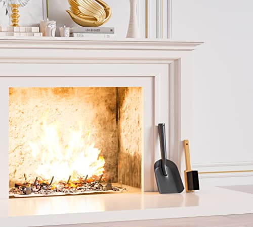 Kingson Compact Black Ash Shovel And Brush Set For Fireplaces - Durable - View #5
