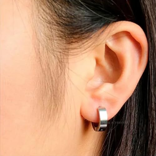 Image of Young & Forever Gift Stainless Steel Hoop Stud Earrings for Men and Boys