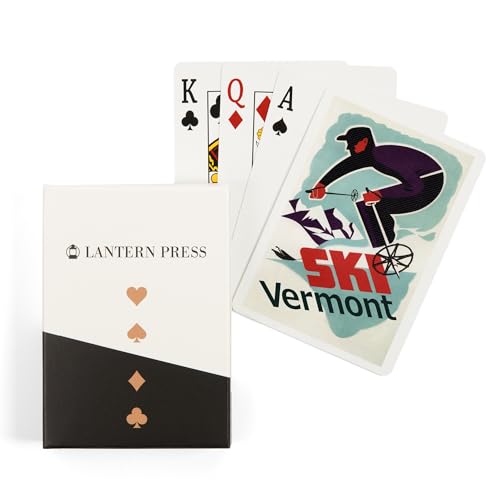 Juego de 52 cartas póker Ski Vermont retro