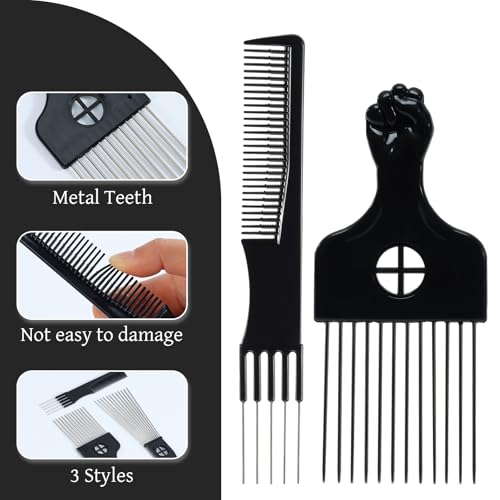 SIMPOR Afro Hair Pick Pack 3 Piezas para Cabello Afro miniatura 4