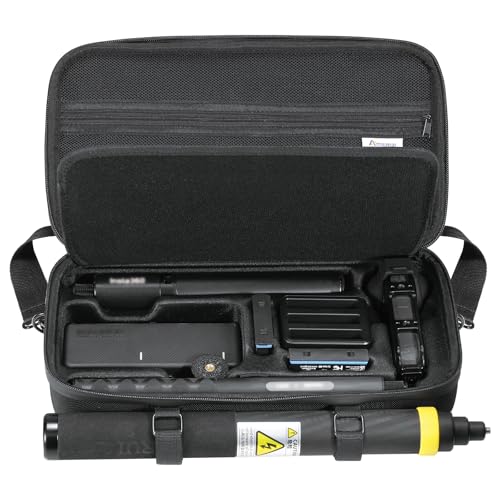 AMAZEAR Funda de Transporte para Insta360 X5/x4 Air,Accesorios Premium para Insta360 X5,Bolsa de Hombro Impermeable Portátil para Insta360 X4,Compatible con Extensión de Selfie Stick de 3m,Negro Puro