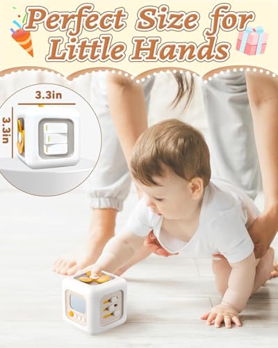 Image of 6 in 1 Busy Cube Montessori Toys for 1 Year Old Boy, Baby Sensory Toys for Ages 1-3, Toddler Learning Activities Stocking Stuffers Travel Toy Birthday Gift for 1 2 3 Year Old Boy Girl