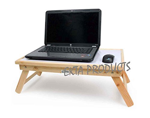 Image of Wooden Folding Laptop Table White Color- Whiteboard for Home /Work place /Foldable and Portable /Multi-Purpose Laptop Table /Study Table /Bed Table /Adjustable /Breakfast in Bed Table