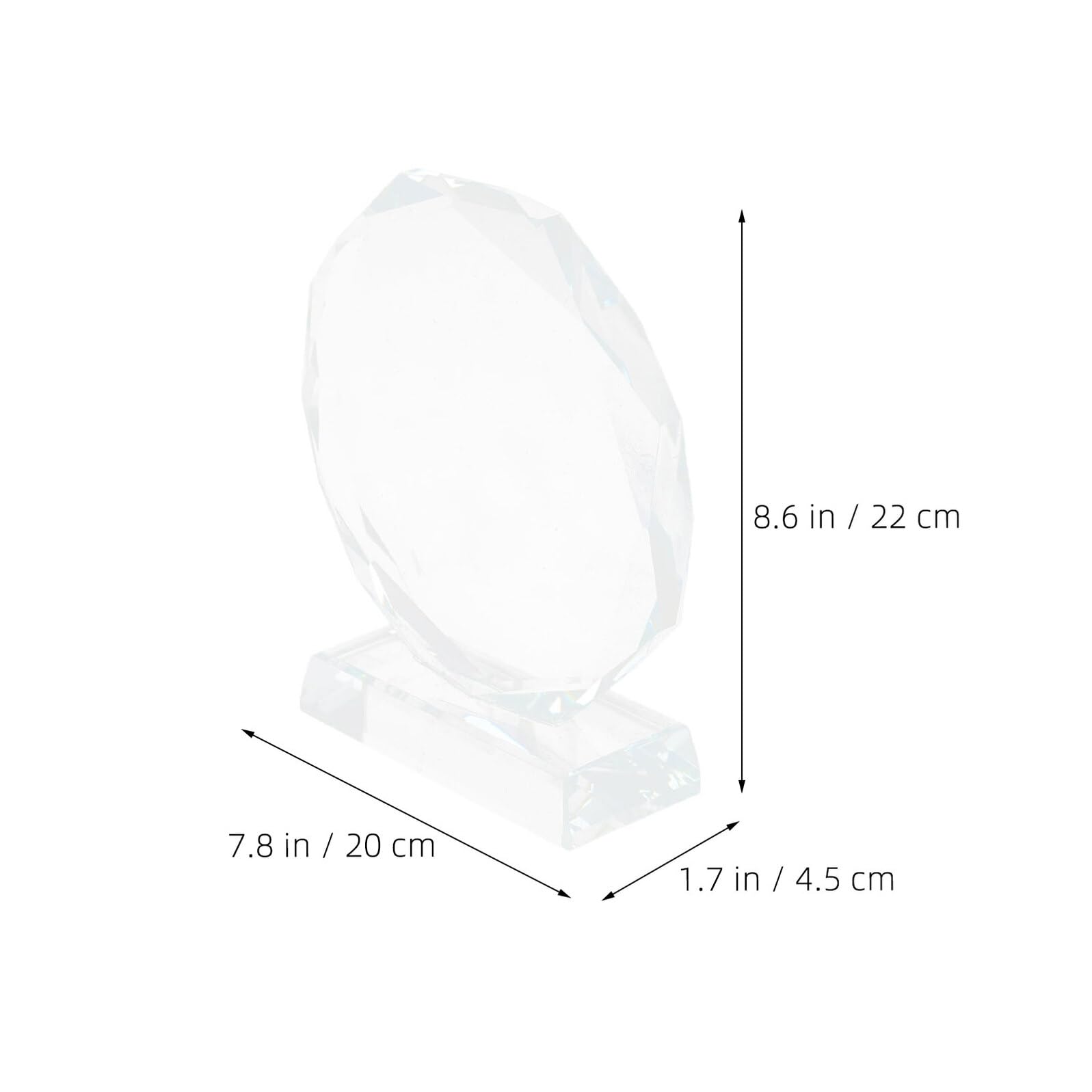Cabilock Trofeo de Cristal Transparente Octogonal 200 Mm para Premios Deportivos y Reconocimientos de Oficina, Placa de Premio de Cristal para Eventos y Celebraciones, Decoración Elegante
