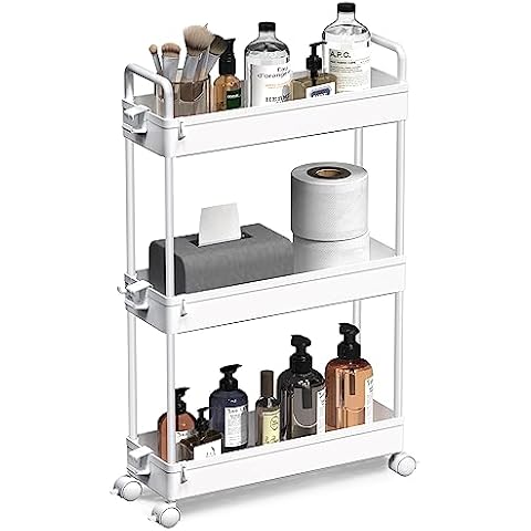 SOLEJAZZ 3-Tier Slim Rolling Storage Cart Cover