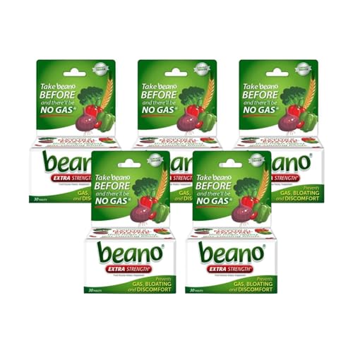 Beano Extra Strength, Gas Prevention & Digestive Enzyme Supplement, 30 Count (Pack of 5)