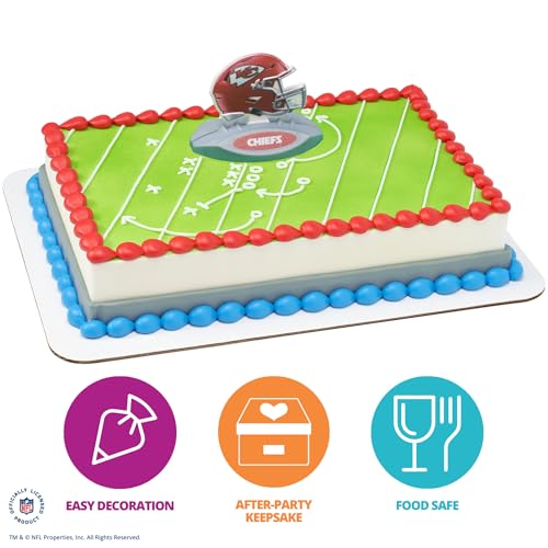 NFL Kansas City Chiefs Cake Decoration, Football Helmet Cake Topper, Officially Licensed Product Of The NFL, Ready To Use Birthday Cake Decoration - Image 5