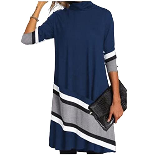 ILUMOT Vestido de inverno feminino outono manga vestidos feminino casual solto, Estilo 2, XXG