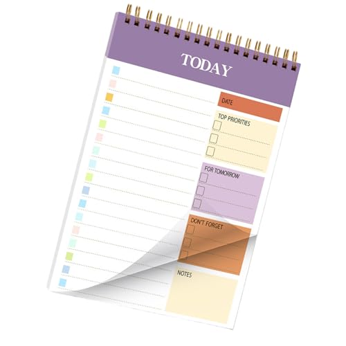 Twin Wire Binding Planner Notebook 104 Pages 5.5x8.66Inch Portable Journal Daily Planner Writing Notepads for Planning Goal Plan