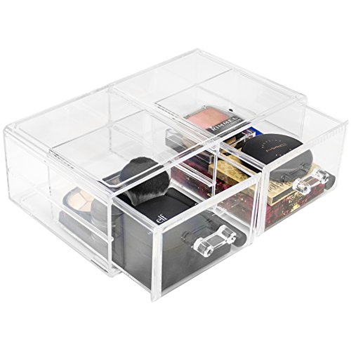 Sorbus® Acrylic Cosmetics Makeup and Jewelry Storage Case Display Sets –Interlocking Drawers to Create Your Own Specially Designed Makeup Counter –Stackable and Interchangeable