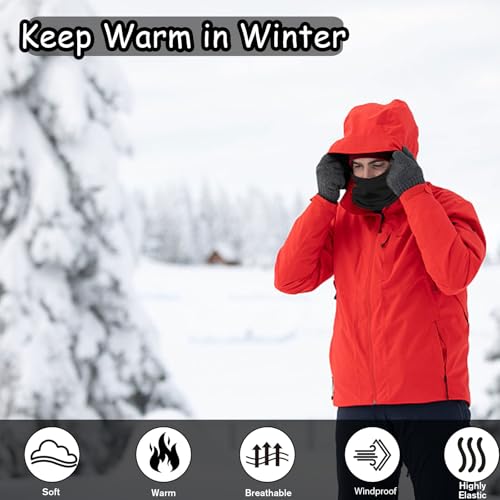 2 Pack Winter Neck Gaiter for Men & Women, Windproof Fleece Face Mask, Cold Weather Breathable Balaclava Scarf for Skiing, Running, Cycling, Hiking, Outdoor Sports4