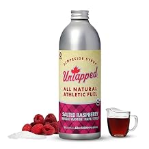 UnTapped Salted Raspberry Bulk Bottle 16 Servings | 16 Fl Oz Aluminum Bottle | Pure Vermont Maple Syrup with Organic Raspberry Juice and Sea Salt for Natural Energy