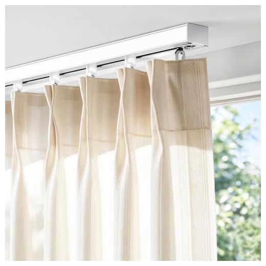 FELIDESIGN Curtain Track, Ceiling Curtain Track, Ceiling Track for Curtains, Room Divider Curtain Rods, Curtain Track Ceiling Mount, Curtain Track Rail Set with Roller Hooks (White, 6ft - 9ft)