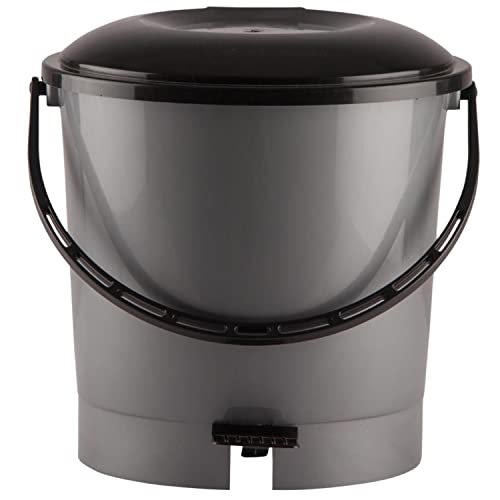 Kuber Industries Multiuses Plastic Pedal Dustbin, Waste Bin, Trash Can With Handle, 7 Litre (Grey) For Rs. 179 @ 64 %
