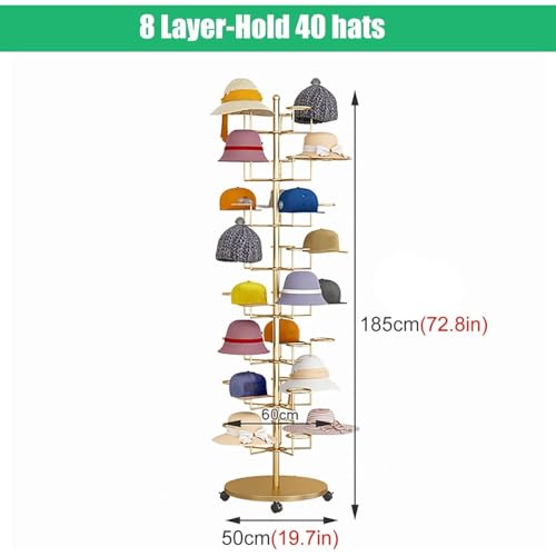 Estante de almacenamiento resistente de 5 niveles para sombreros, organizador de gran capacidad para gorras, sombreros de vaquero, sombreros de iglesia, pelucas y exhibición al por menor, soporte
