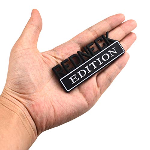 Image of EmbRoom 1Pcs 3.1 inch Redneck Edition Exterior Emblem CAR Truck Boat Decal Logo Replacement for F-150 F250 F350 Silverado RAM 1500 (Black /Wthite)