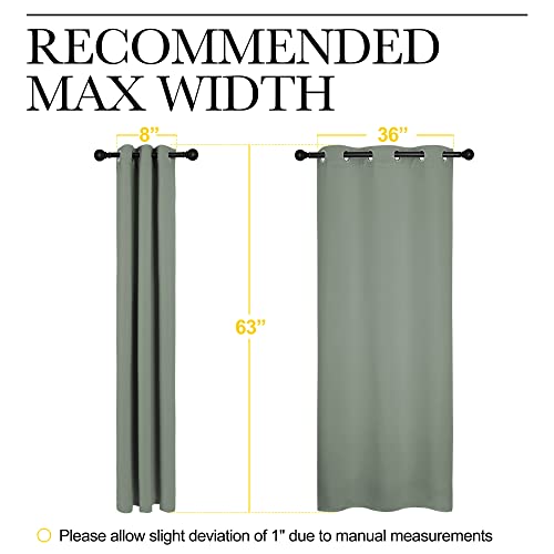 Image of NICETOWN Sage Green Nursery Essential Thermal Insulated Solid Grommet Top Blackout Short Curtains /Drapes for Son's Room (1 Pair, 42 x 63 inches)