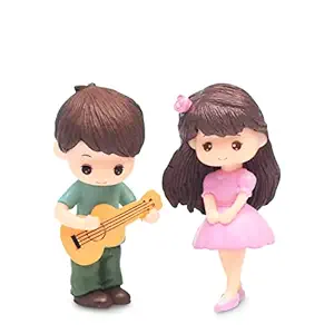 iDream Resin Couple Figurine with Guitar for Husband Wife (Blue & Purple)