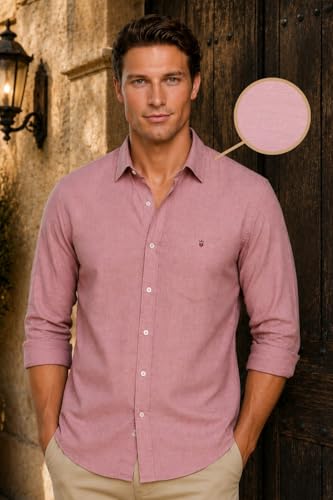 Image of Louis Philippe Men's Cotton Slim Fit Textured Fabric Soft Handfeel Full Sleeve Casual Shirt