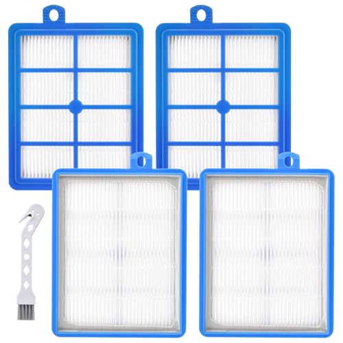 4 filtros de repuesto para aspiradora AEG LX7 LX8 LX9 VX6 VX7 VX8 VX9 AFS1W AEF12 Turbo Cyclonic aspiradora, HEPA H13 filtro de escape para Philips FC8038/01 FC9150,7000 8000 Series Electrolux EFH12