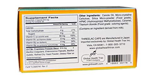 Global Health Trax Inc. Threelac Caps Probiotic Capsules 120Ct #TOP1