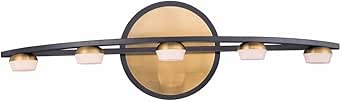 ET2 Button 5 Light Bath Vanity Approved for Damp Locations-23.75 Inches Wide by 7 inches high