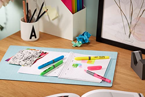 BIC Highlighter Grip Surligneurs Couleurs Fluo Pointe Biseautée - 6