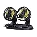 Haofy Ventilador Eléctrico para Coche de 10 W, Ventiladores Portátiles de Doble Cabezal ABS, Ventilador de Refrigeración de 5 Aspas Y 2 Velocidades Giratorio de 360 ​​° para Vehículos de Coche(#1)
