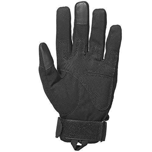 Wtactful Tactical Gloves For Men Women Airsoft Paintball Gear Motorcycle Cycling Motorbike Hunting Hiking Riding Work Outdoor Touchscreen Full Finger Gloves Large Black #TOP2