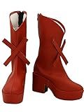 GOTEDDY Women Rory Cosplay Boots Halloween Red Booties Chunky Heel Platform Shoes