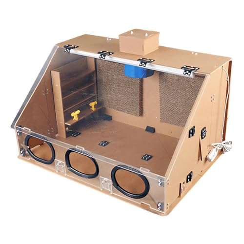 Przezroczysty, hermetyczny pistolet natryskowy z wentylatorem wyciągowym i oświetleniem LED, do modelarstwa, rzemiosła artystycznego i malarstwa, Wood-70 x 47 x 40 cm