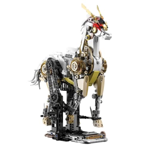 Caballo mecánico articulado: kit de construcción avanzada de 991 piezas