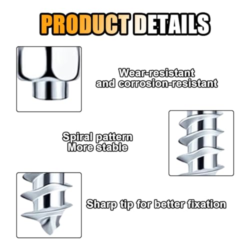 50PCS 12mm Carbide Screw Tire Studs with Installation Tool - Anti-Slip Wheel Tire Snow Studs - Wheel Winter Snow Tire Spikes Trim Auto Accessories for Car Truck Bicycle Boot Motorcycle ATV SUV Shoes