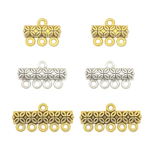 Image of Satra Traders Multi-Strand Connector Charms for Jewelry Making | Qty : 100g | BF55 (Silver-20mm-4 Hole)