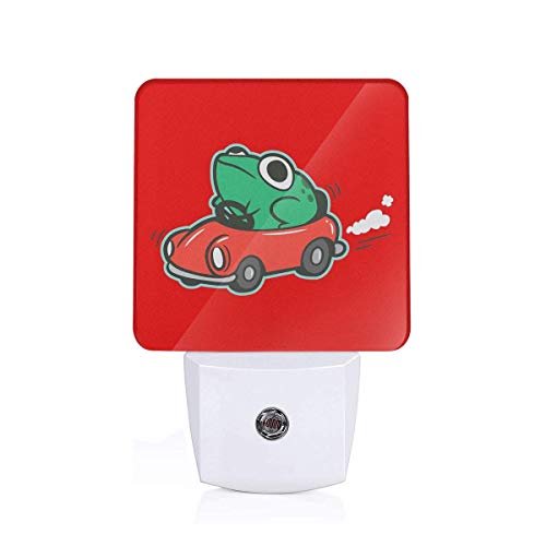 WXGY kikker in een auto Plug-in LED nachtlamp met lichtsensor badkamer toilet slaapkamer keuken muur decoratieve daglicht wit voor kinderen kinderen