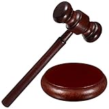 Housoutil Ktionshammer Set Aus Holz, Richterhammer Holz Richter Hammer Set Mit Block Für Richter, Anwälte, Auktionshaus, Unternehmen, Studenten