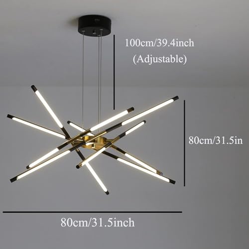 Suspension LED 72W luminaire haut de gamme à intensité réglable pour salon - 7