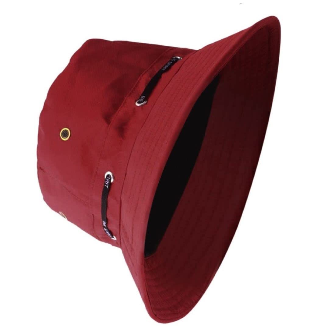 R&DWomen’s Adjustable Hat Everyday Bucket Style Cotton Hat Lightweight Outdoor Summer Beach Vacation Getaway Headwear (Cherry)