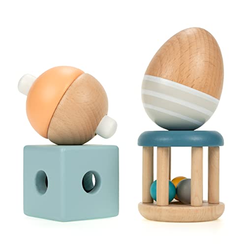 Image of DUCKBOXX XX Wooden Rattles Toy Set for Babies Ages 0m – 2yrs (4pcs)