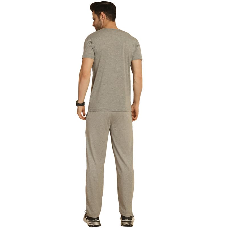 Image of VIMAL JONNEY White Cotton Printed CO-ORD Set Tracksuit for Men-T PRT 23 WHT D10 WHT. 02-P