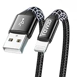RAVIAD Cable iPhone Chargeur iPhone 2M, [Certifié MFi] Cable Lightning Nylon Câble Chargeur iPhone Charge Rapide pour iPhone 13 12 11 Pro Max Mini XR XS X 8 7 6 Plus 6s 6 SE 5 5s 5c- Noir