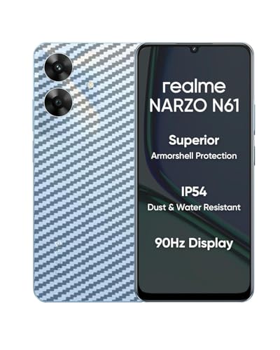 Image of Compatible with Realme Narzo N61 Back Skin Sticker /Vinyl wrap /Protective Film Mobile Skin Carbon Fiber Transparent by Candeal Mizhan (only Back)