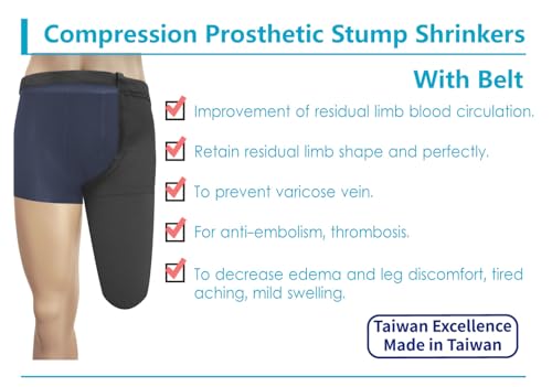 Image of Prosthetic Stump Shrinkers with Belt - Above Knee, 35cm, Compression, Amputee Socks, 20-30, Daily use, Taiwan Excellence M